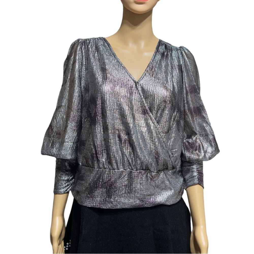 MAISON D'AMELIE PARIS Metallic Blouse Women Size Small